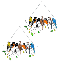 Load image into Gallery viewer, Birds Stained Glass Window Hangings