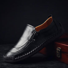 Load image into Gallery viewer, Men Hand Stitching Zipper Slip-ons Leather Shoes