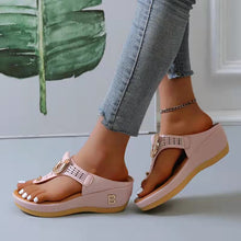 Load image into Gallery viewer, Ladies Flip Flop Wedge slippers