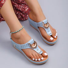 Load image into Gallery viewer, Ladies Flip Flop Wedge slippers