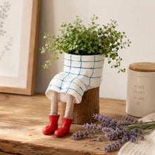 Load image into Gallery viewer, Red boots creative sitting legs planter for plants and home decor
